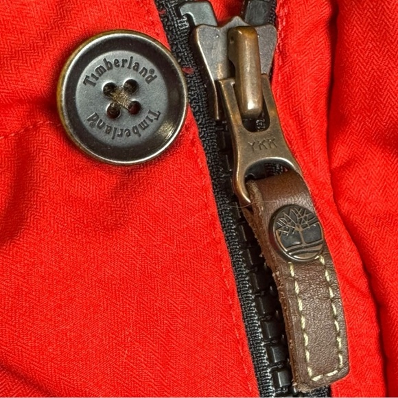 Timberland Men’s Red Waterproof Hooded Performance Rain Jacket Size Small - Picture 9 of 13